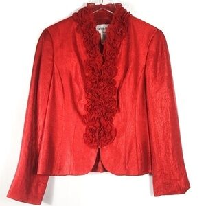 Victor‎ Costa Vintage Ruffle Red Jacket